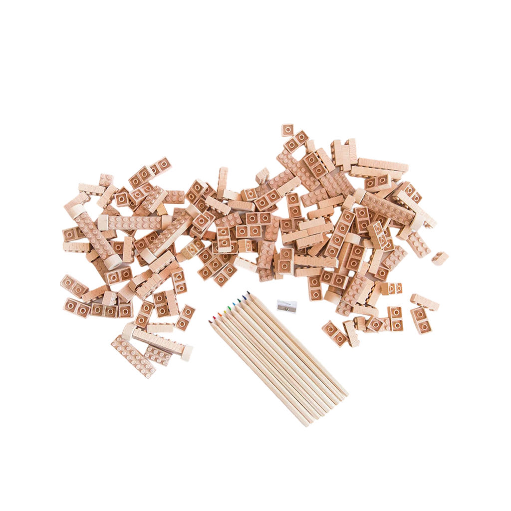 Eco-Bricks Natural Wooden Bricks (45 Piece)